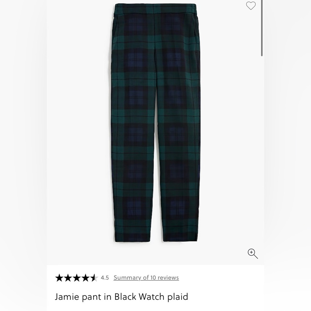J. crew Plaid Jamie Pant 22w pull on pant